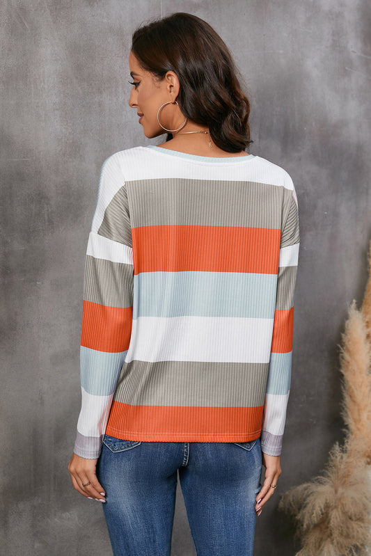 Wide Stripe Top with Pocket - ClassiQ
