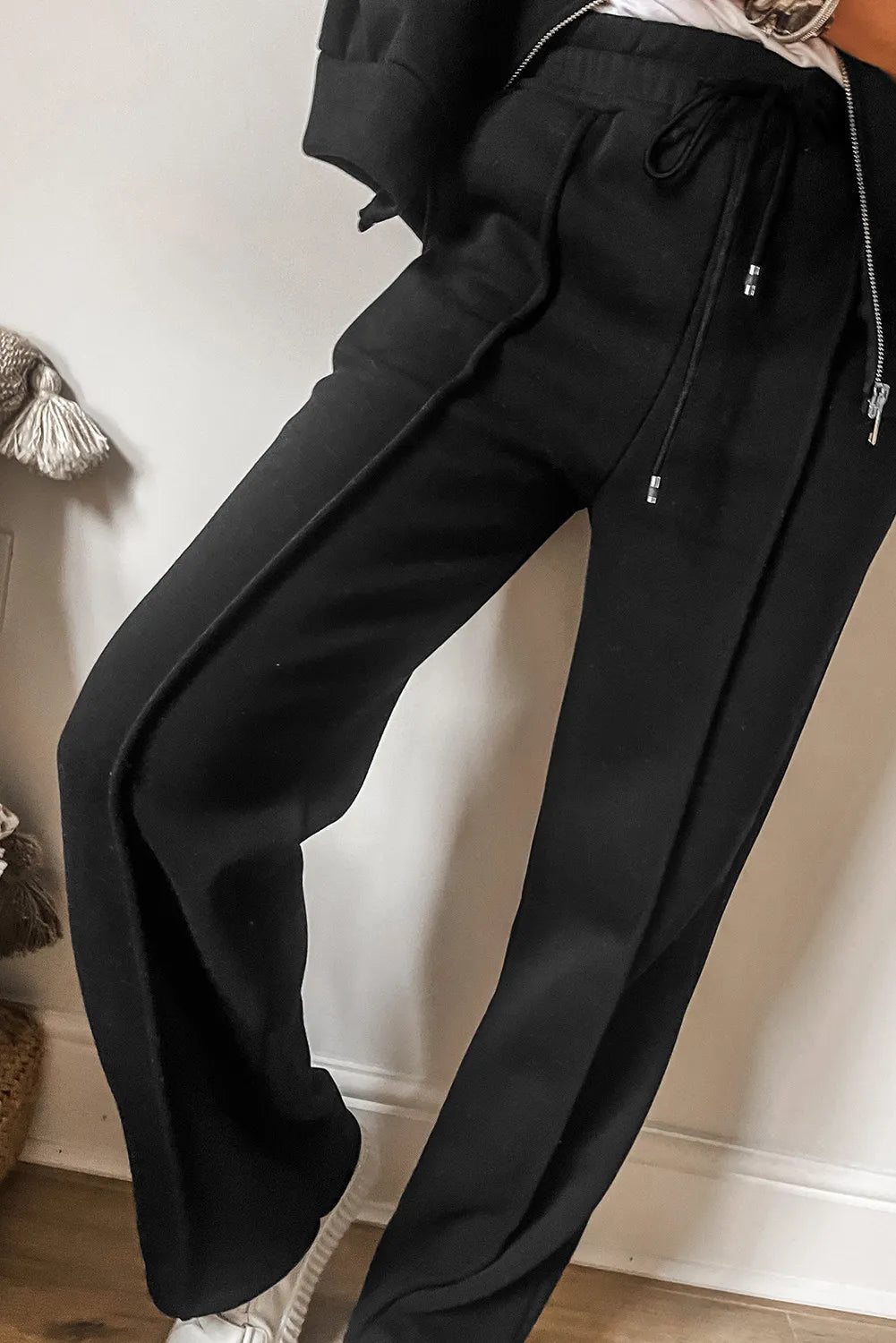 Zip Up Long Sleeve Top and Pants Set - ClassiQ