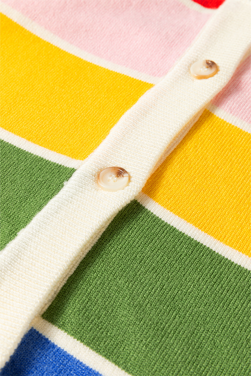 Contrast Button Down Long Sleeve Cardigan - ClassiQ