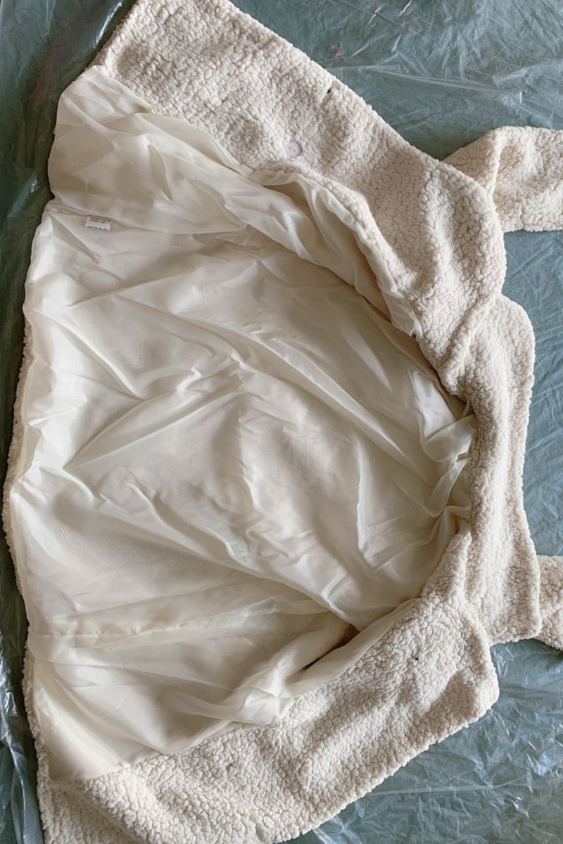 Ivy Lane Full Size Lapel Collar Sherpa Coat - ClassiQ