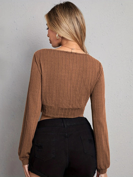 V Neck Crop Top - Classique Collection