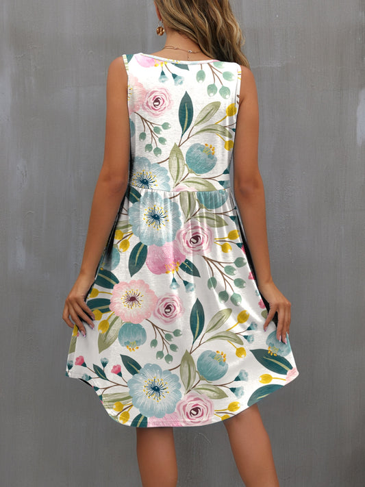 FAM-FAM Round Neck Wide Strap Mini Dress - Classique Collection