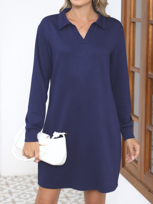 Johnny Collar Long Sleeve Dress - Classique Collection