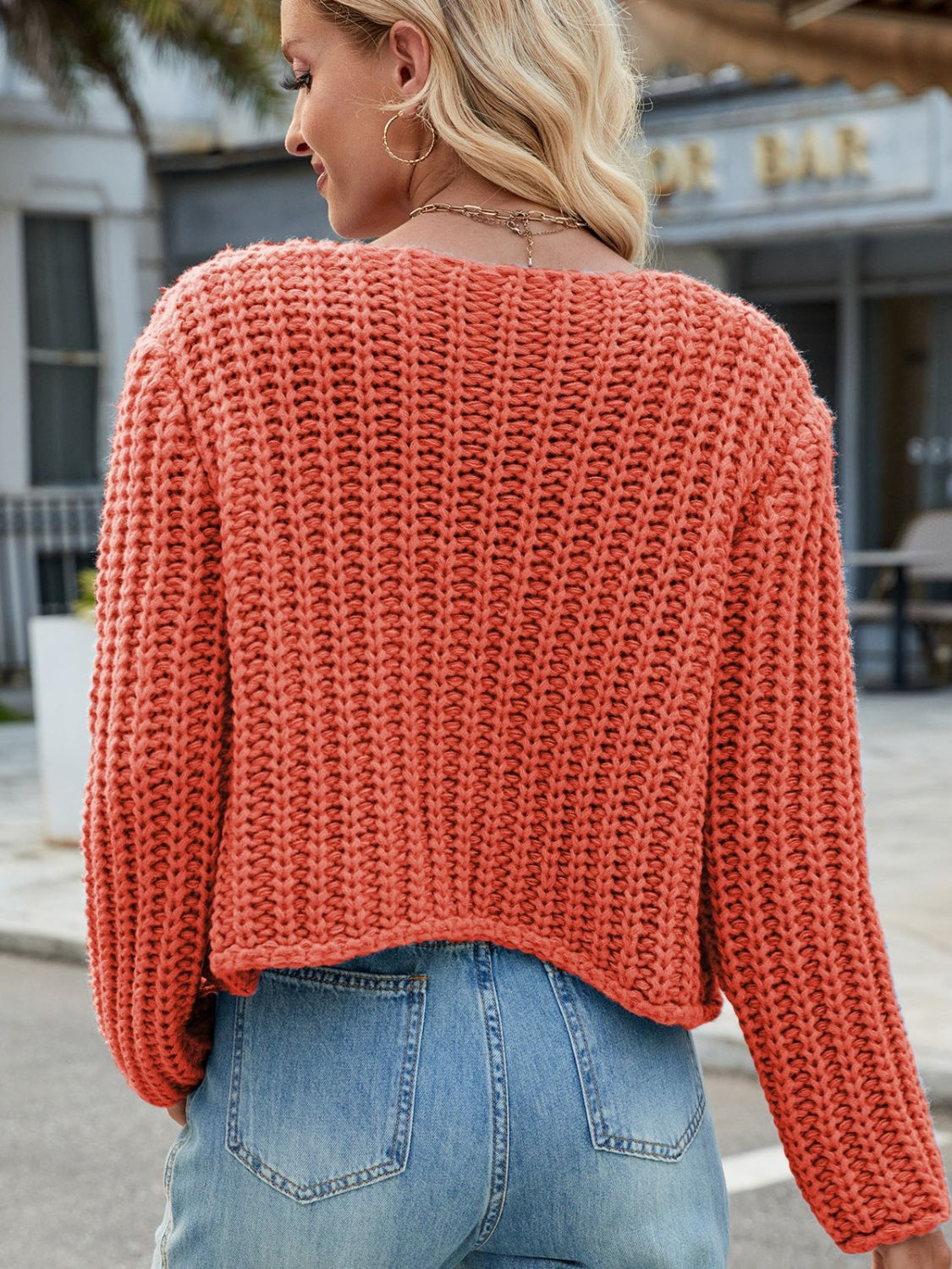 Round Neck Button Up Cardigan with Pockets - ClassiQ