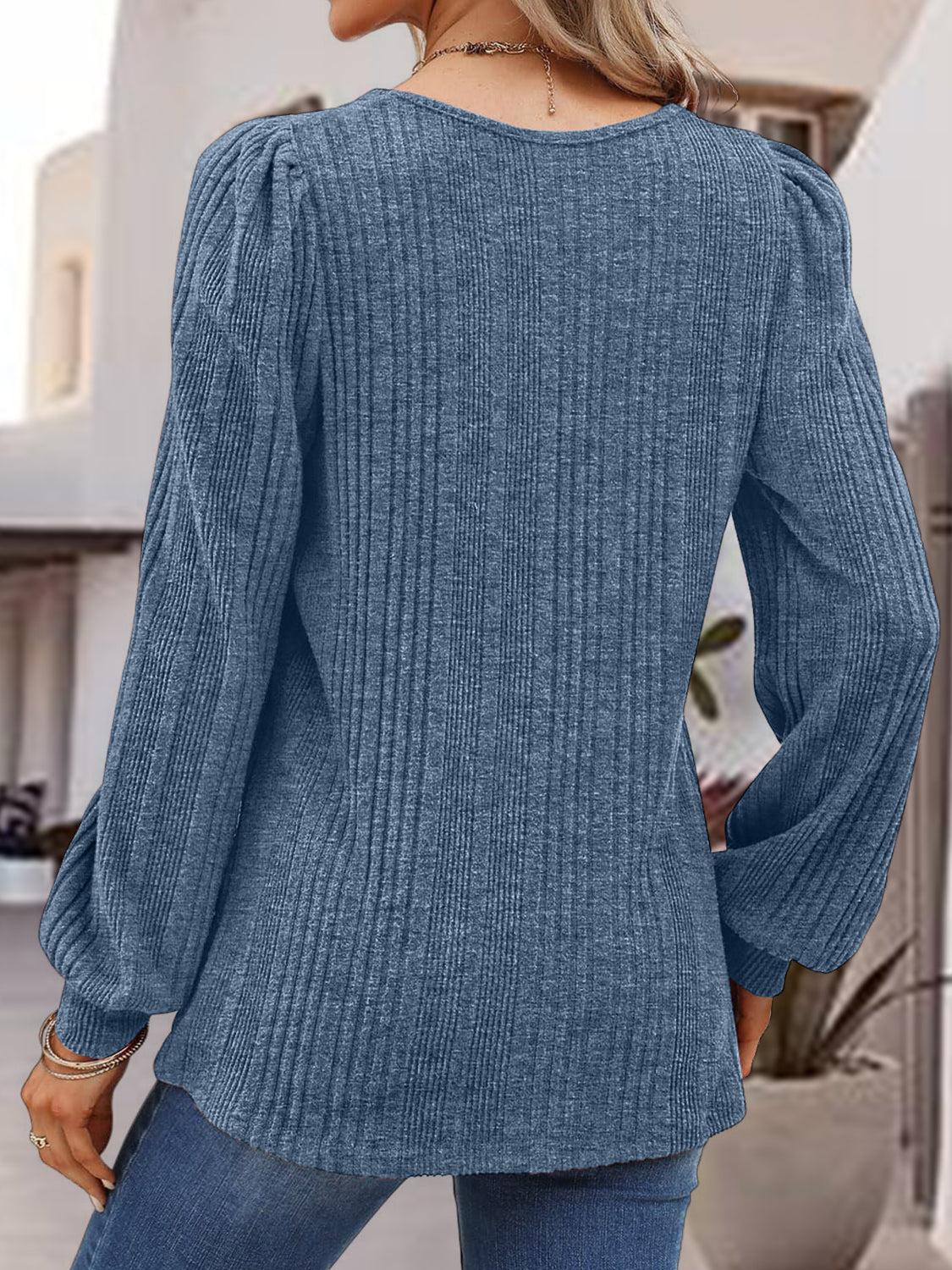Square Neck Long Sleeve Top - Classique Collection