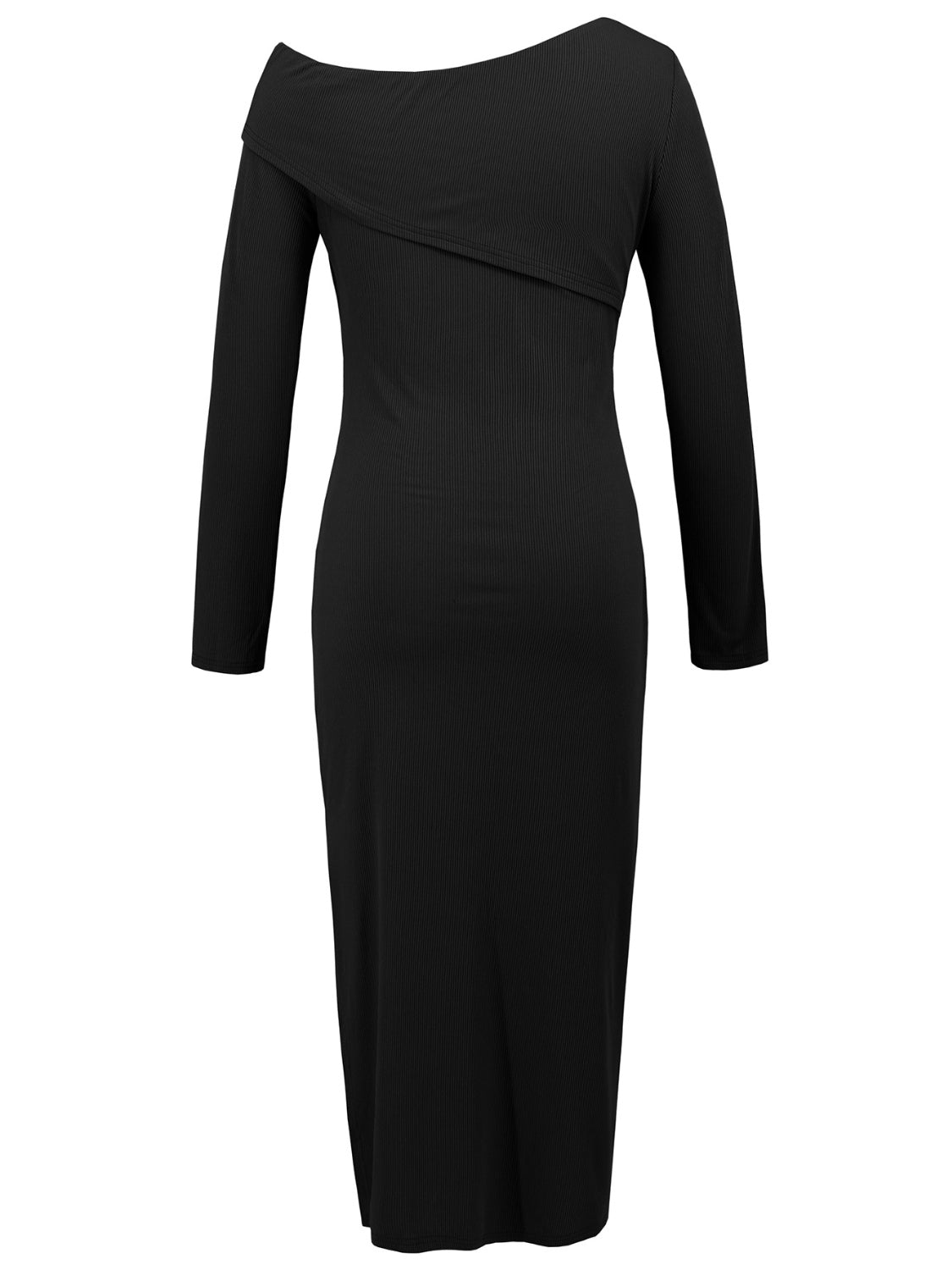 Slit One Shoulder Long Sleeve Dress - Classique Collection