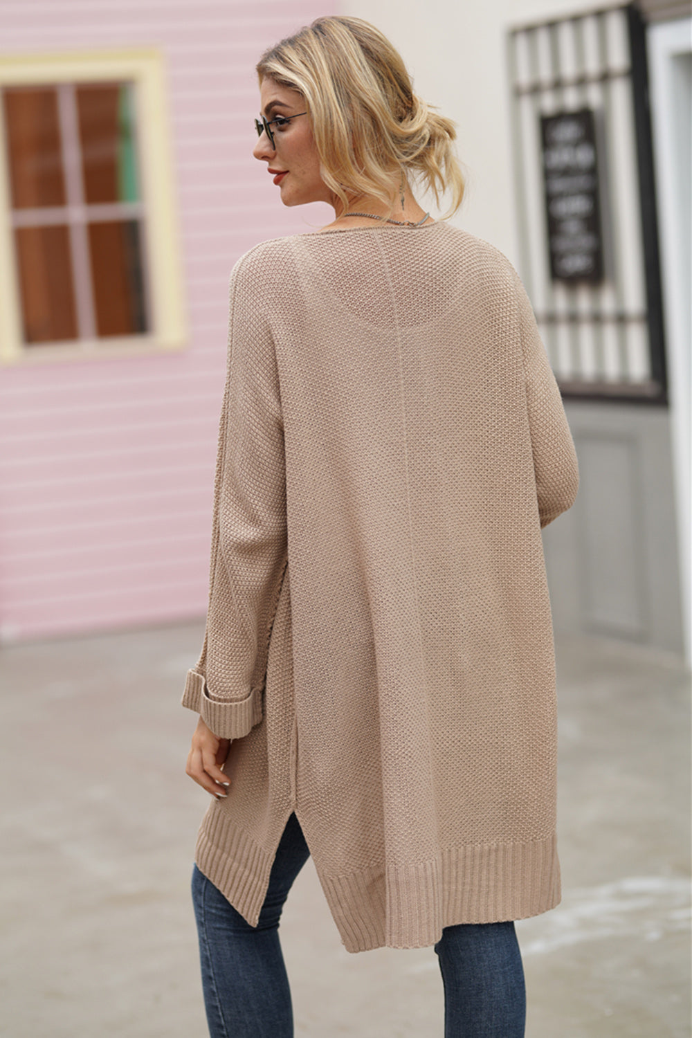Open Front Long Sleeve Cardigan - ClassiQ