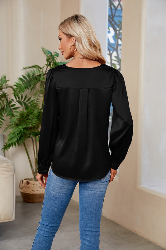 V-Neck Long Sleeve Top - Classique Collection