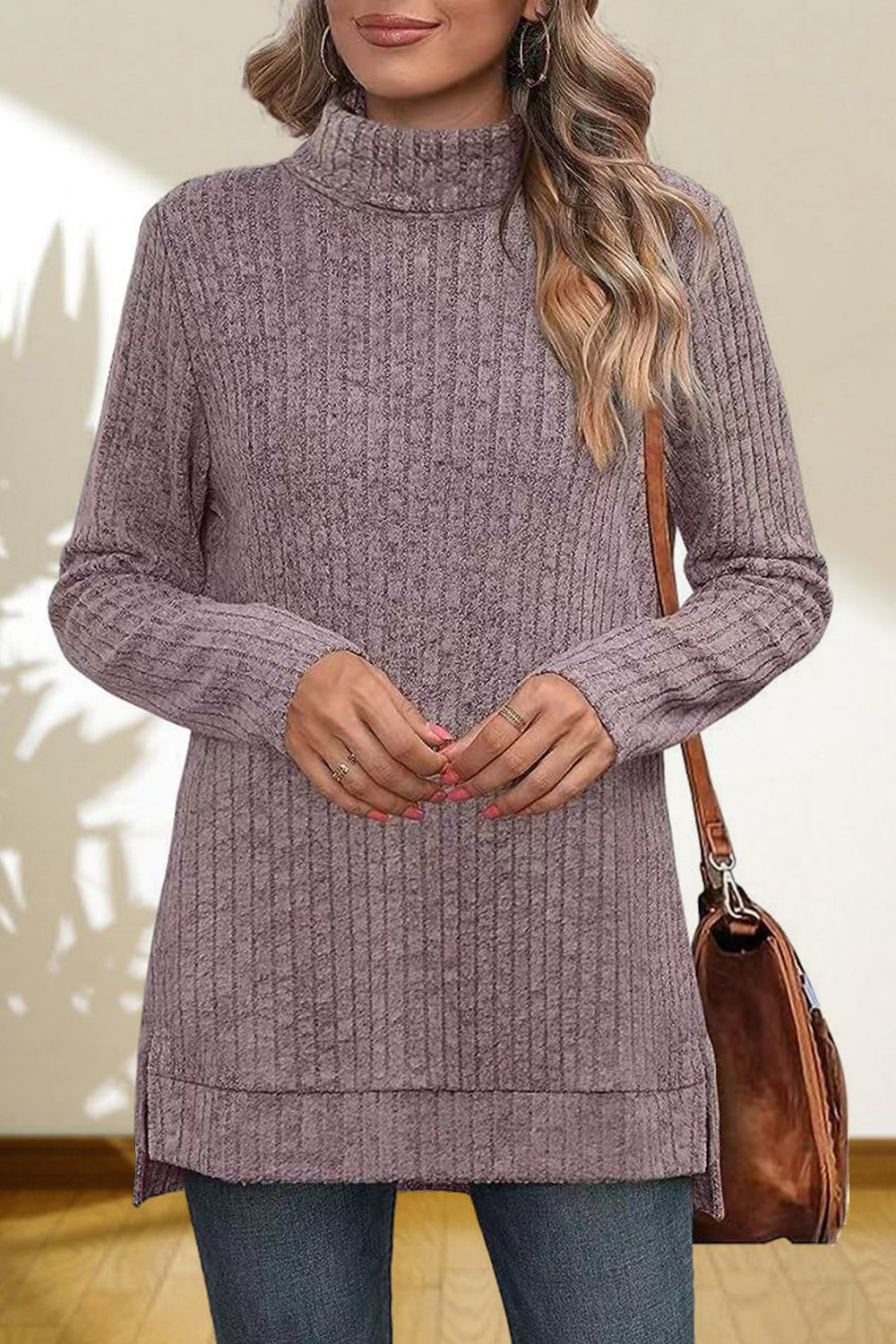 Turtleneck High Low Top - Classique Collection