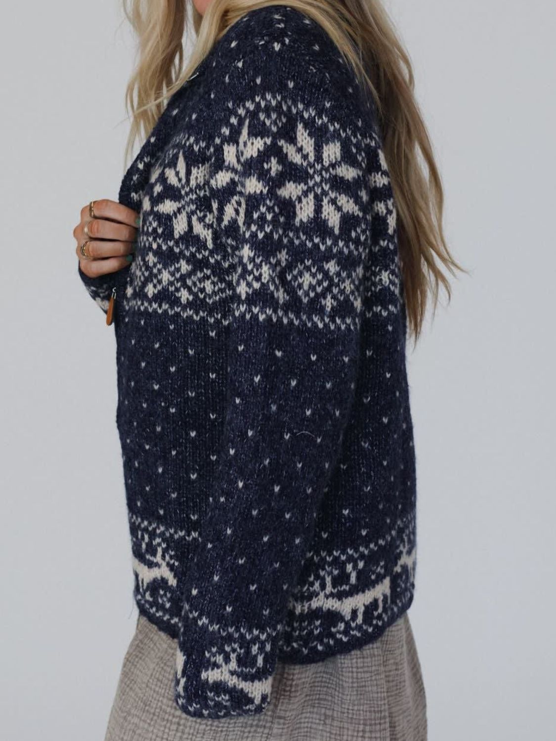 Zip Up Long Sleeve Cardigan - ClassiQ