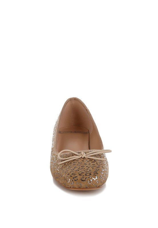 Ningen Leopard Print Block Heel Ballerinas - Classique Collection