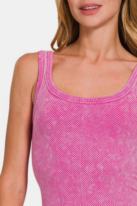 Zenana Ribbed Scoop Neck Tank - Classique Collection