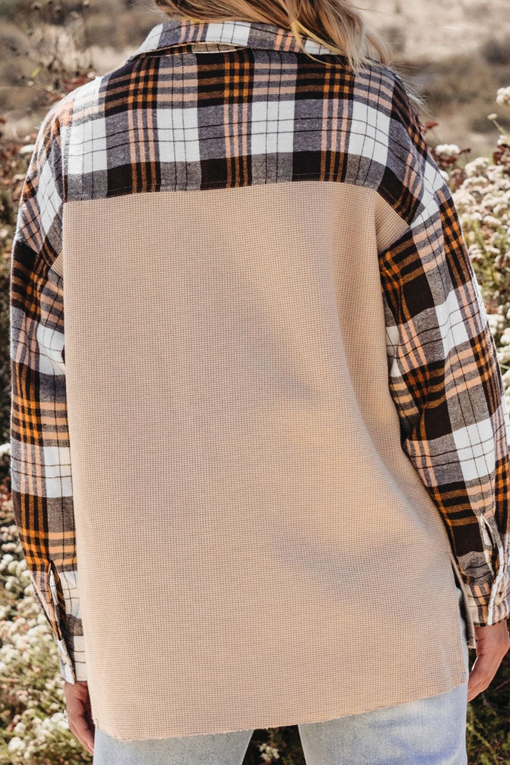 Plaid Button Up Long Sleeve Shacket - Classique Collection