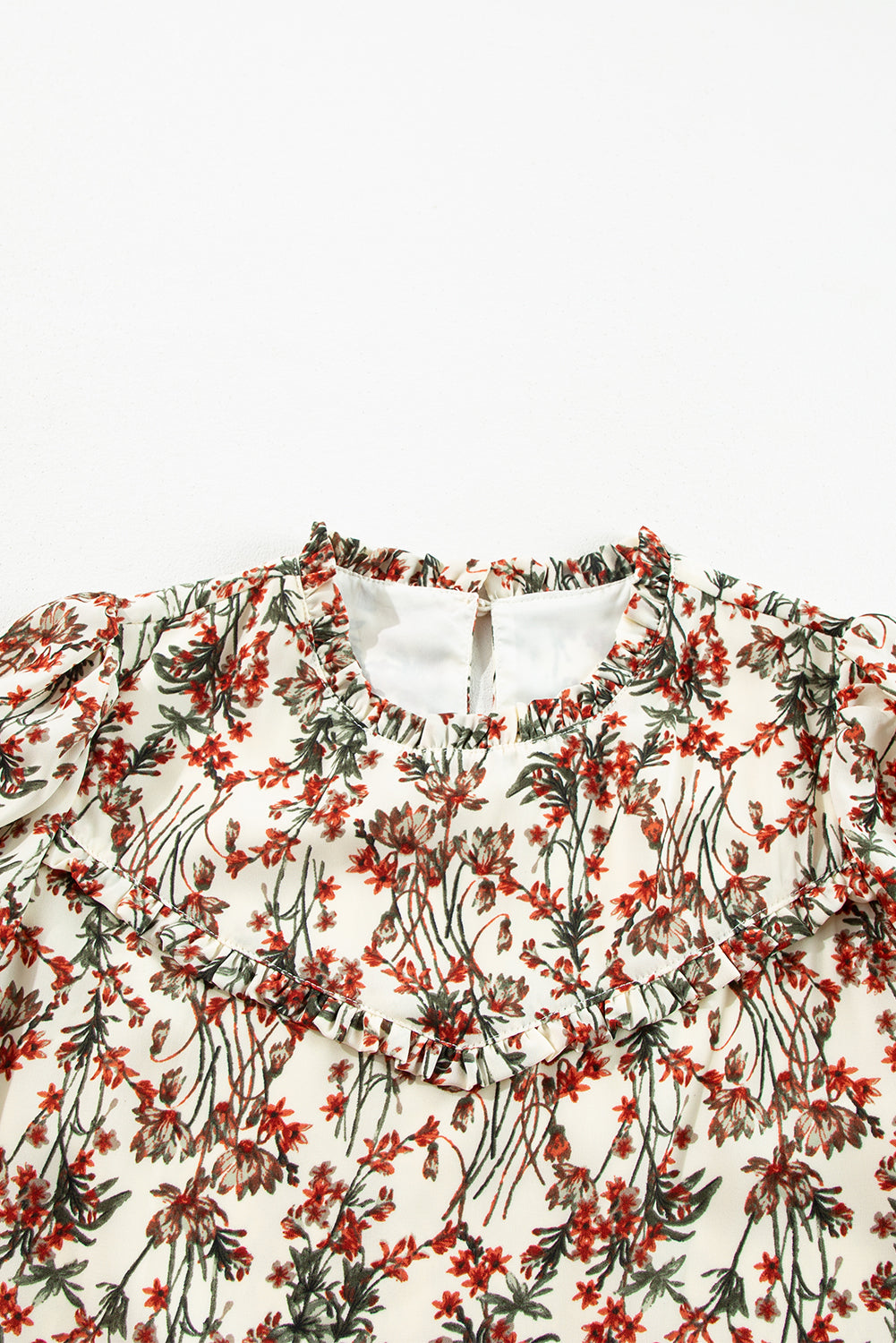 Floral Round Neck Long Sleeve Dress - Classique Collection