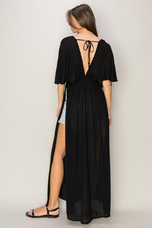 HYFVE Tie Back Maxi Split Cover Up Dress - Classique Collection