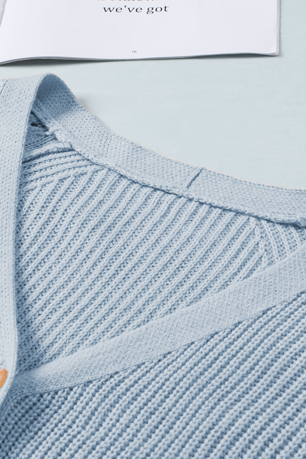 Openwork V-Neck Button Up Cardigan - ClassiQ