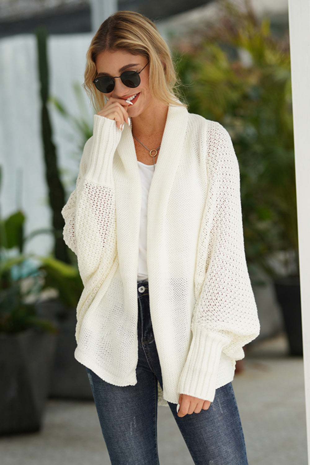 Open Front Batwing Sleeve Cardigan - ClassiQ
