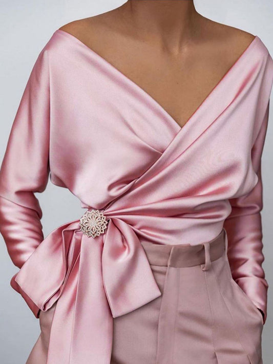 Surplice Long Sleeve Blouse - Classique Collection