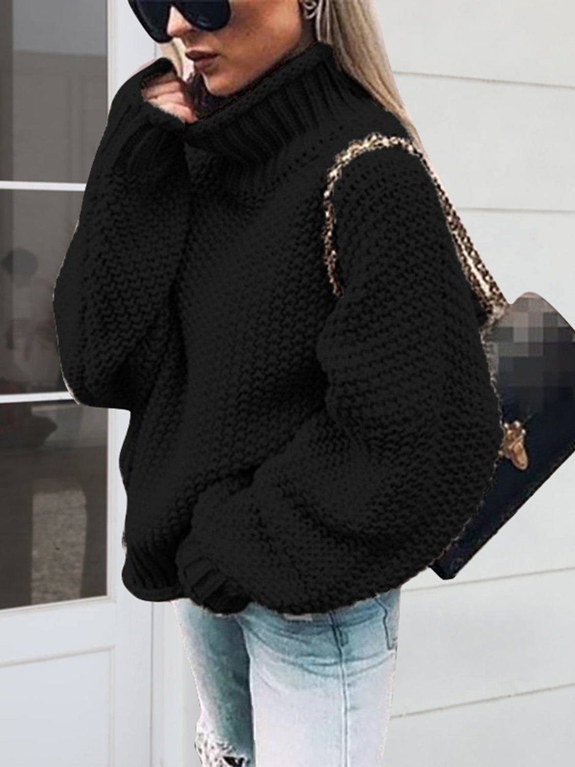 Turtleneck Long Sleeve Sweater - ClassiQ
