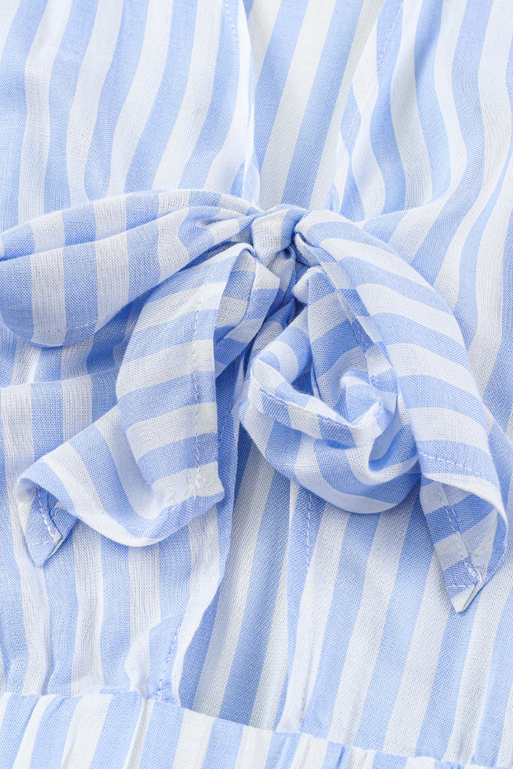 Bow Striped Kimono Sleeve Romper - ClassiQ