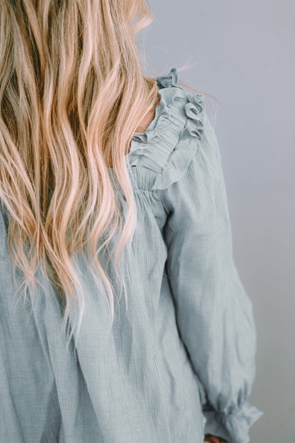 Frill Trim Flounce Sleeve Blouse - Classique Collection