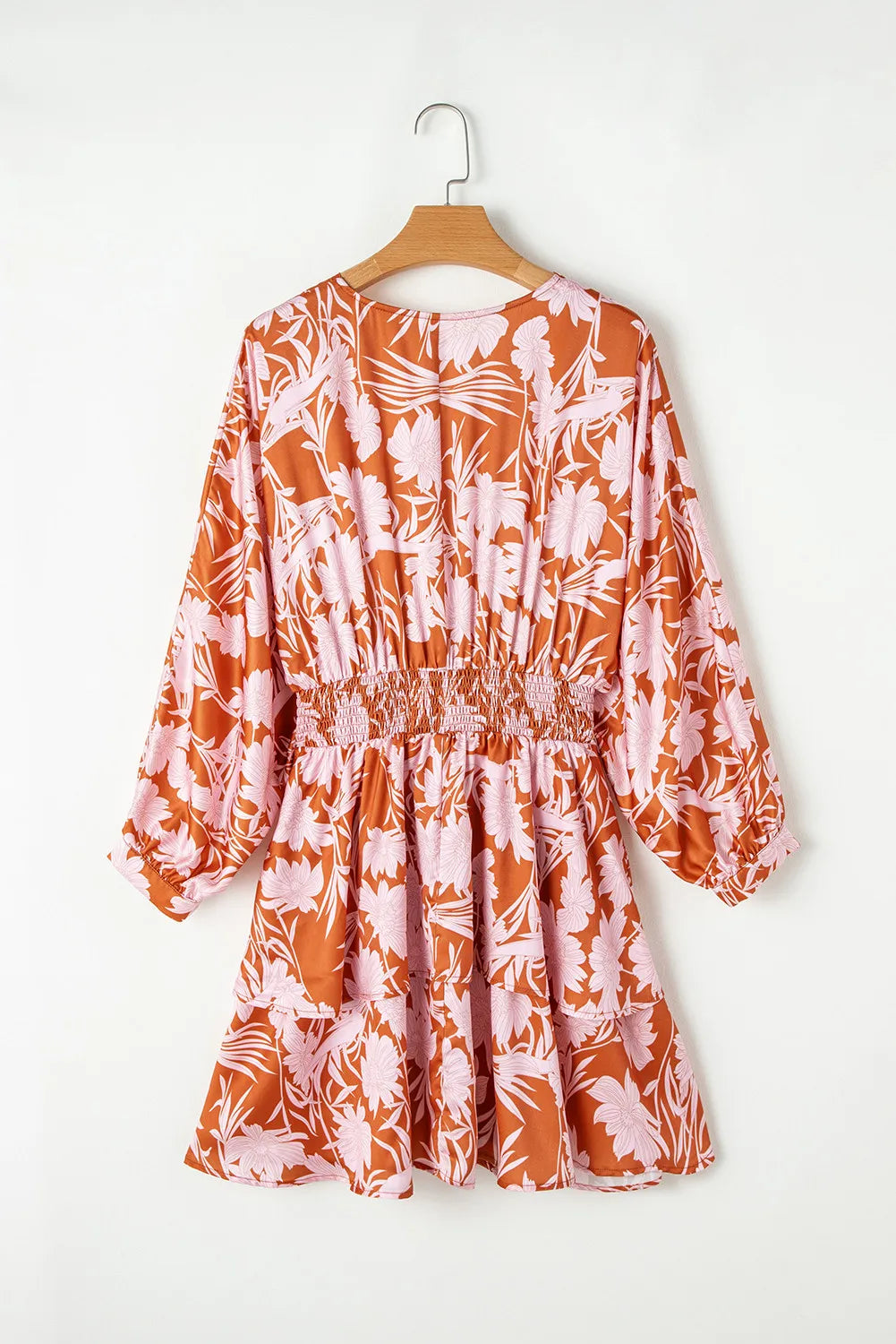 Smocked Printed Long Sleeve Mini Dress - Classique Collection