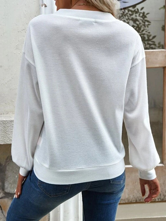V-Neck Dropped Shoulder Blouse - Classique Collection