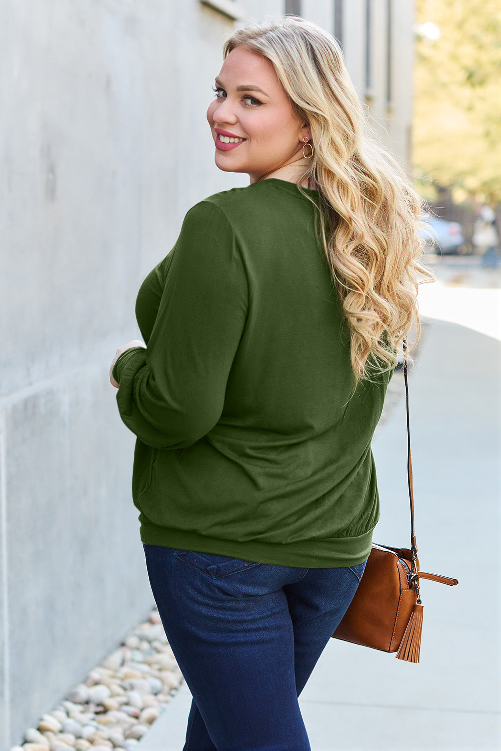 Basic Bae Full Size V-Neck Lantern Sleeve Top - Classique Collection