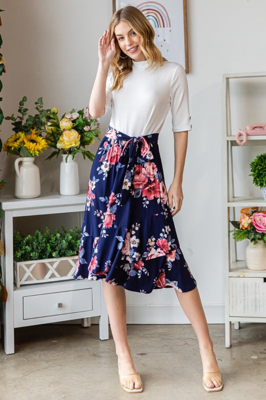 Reborn J Floral Wrap Ruffled Skirt - Classique Collection