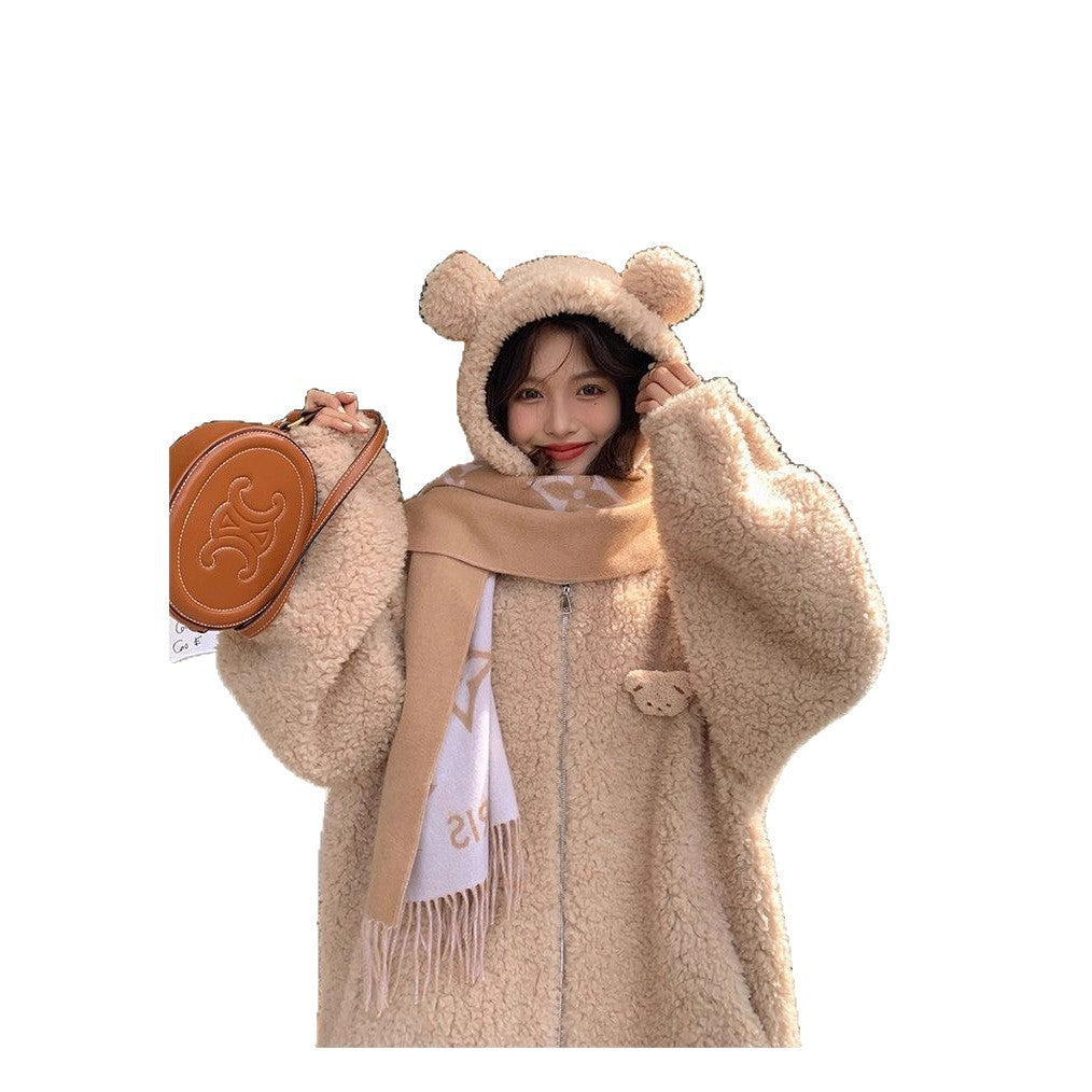 Lamb Wool Zipper Coat For Women ClassiQ