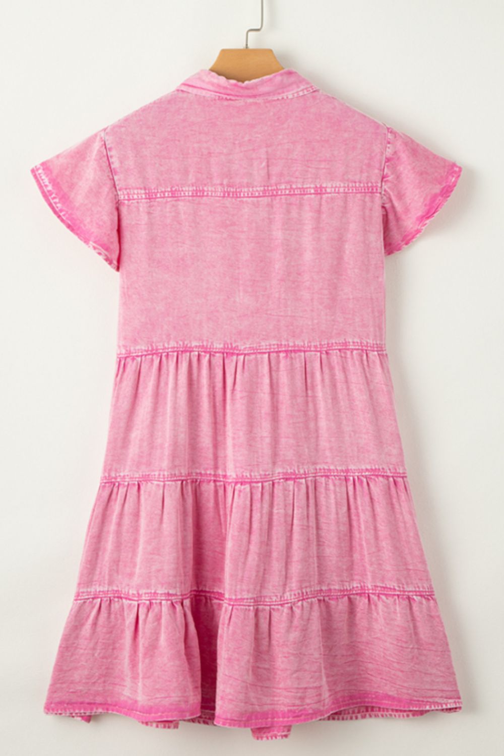 Collared Neck Button Down Mini Denim Dress - Classique Collection