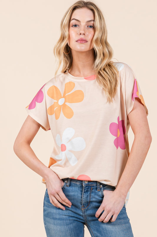 BOMBOM Floral Short Sleeve T-Shirt - Classique Collection