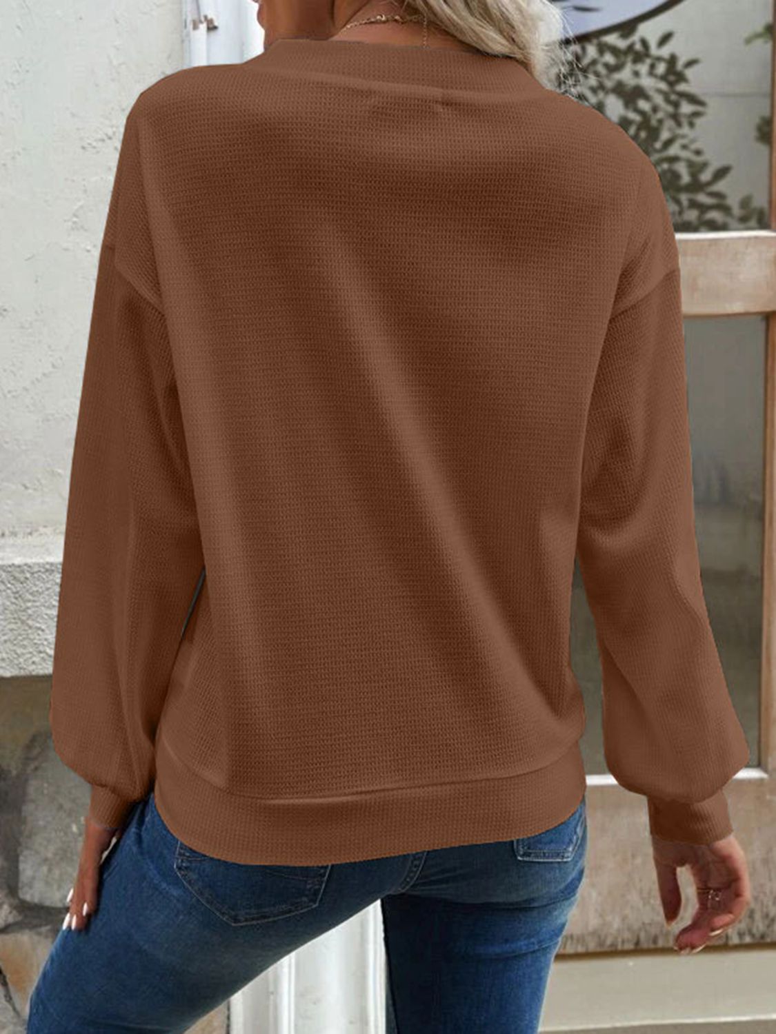 V-Neck Dropped Shoulder Blouse - Classique Collection