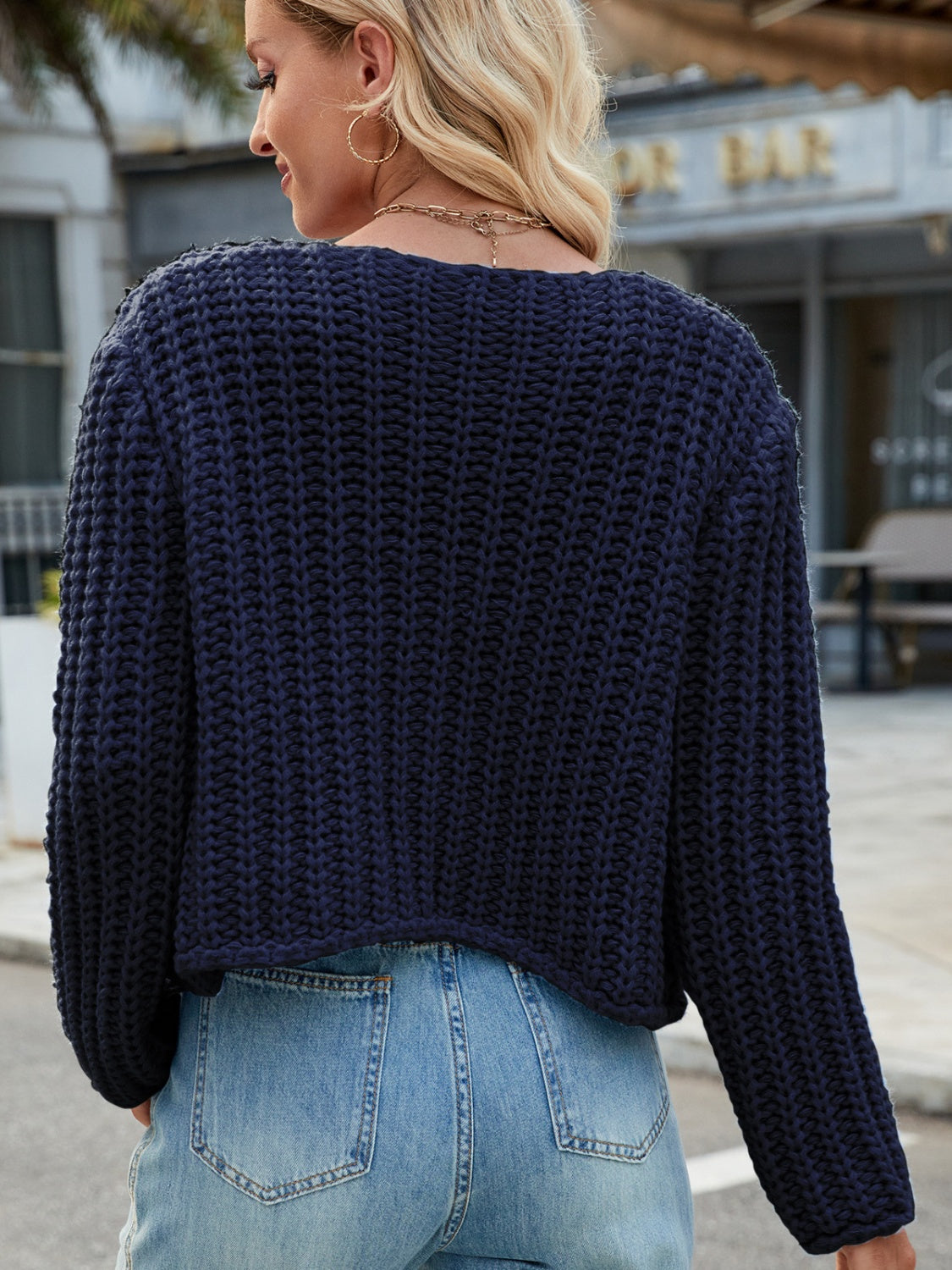 Round Neck Button Up Cardigan with Pockets - ClassiQ