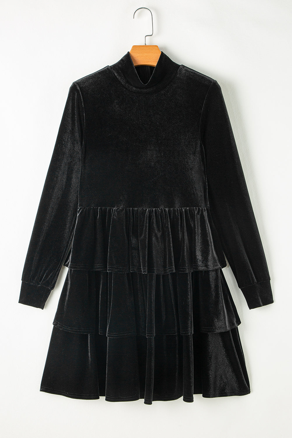 Ruffled Layered Long Sleeve Mini Dress - Classique Collection