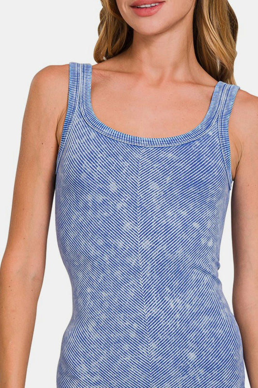 Zenana Ribbed Scoop Neck Tank - Classique Collection