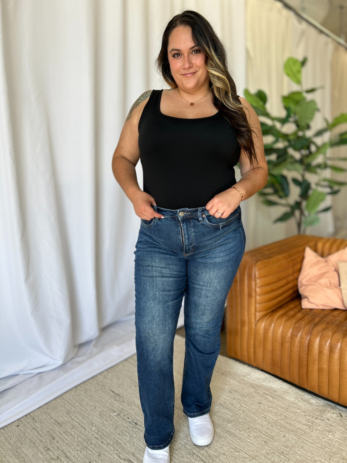 RFM Full Size High Rise Straight Tummy Control Jeans - Classique Collection