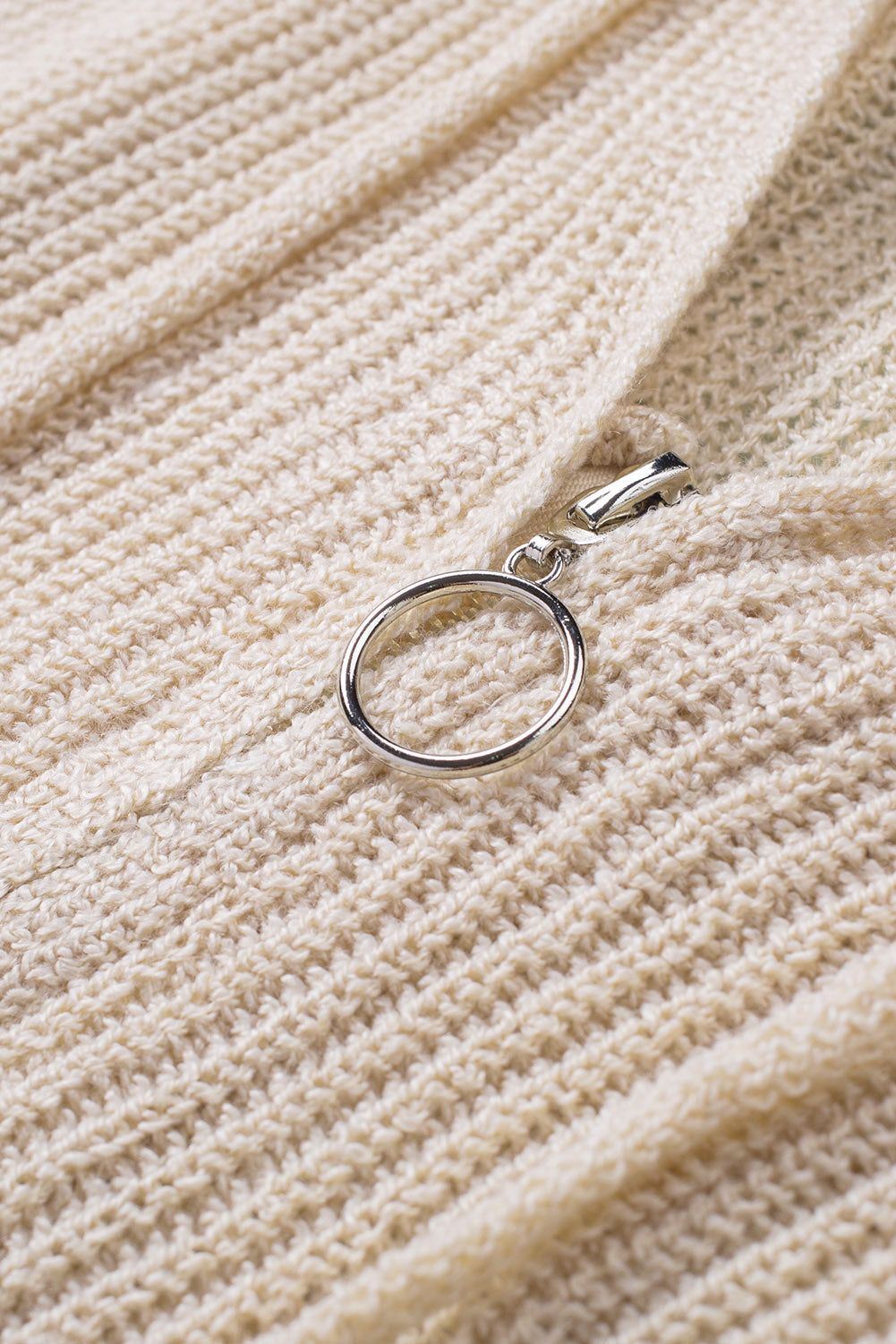 Distressed Zip Up Drawstring Hooded Cardigan - ClassiQ