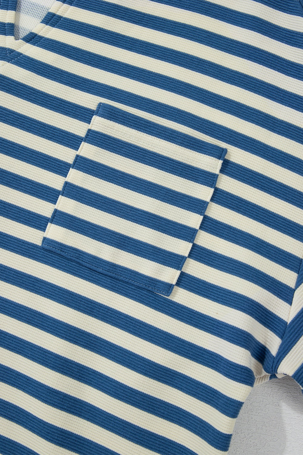 Stripe Chest Pocket Notched Top - Classique Collection