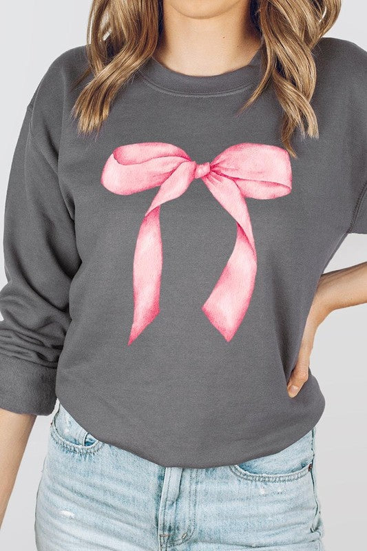 Pink Coquette Bow Graphic Plus Sweatshirt - ClassiQ