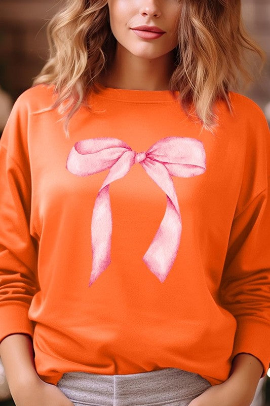 Pink Coquette Bow Graphic Plus Sweatshirt - ClassiQ