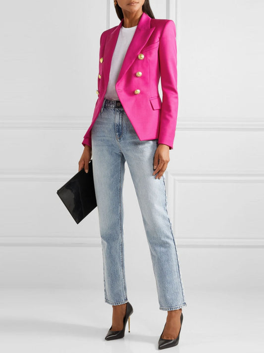Lapel Collar Long Sleeve Blazer - Classique Collection