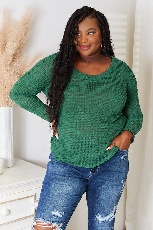 Culture Code Full Size Scoop Neck Patch Pocket Top - Classique Collection