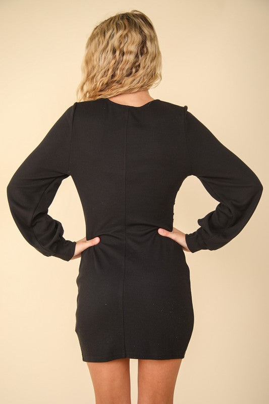 VERY J Ruched Detail Bodycon Mini Dress - Classique Collection