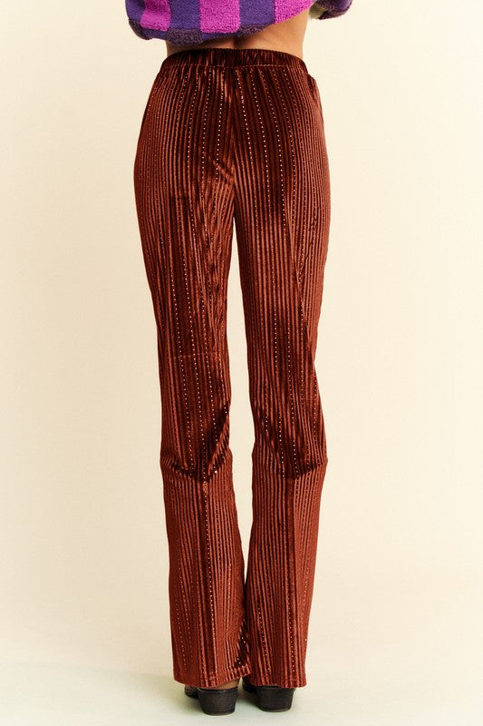 Davi & Dani Elastic Waist Knit Flare Pants - Classique Collection