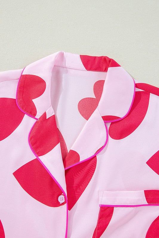 Pink Classic Heart Valentines Pajamas Set - Classique Collection