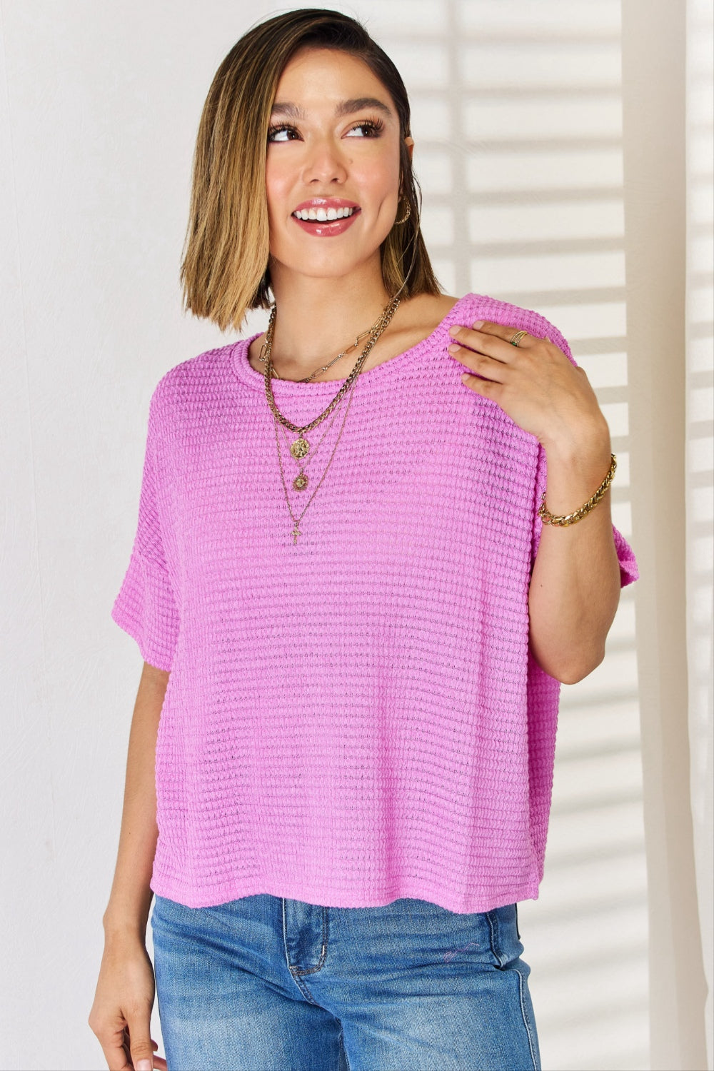 Zenana Full Size Round Neck Short Sleeve Top - Classique Collection