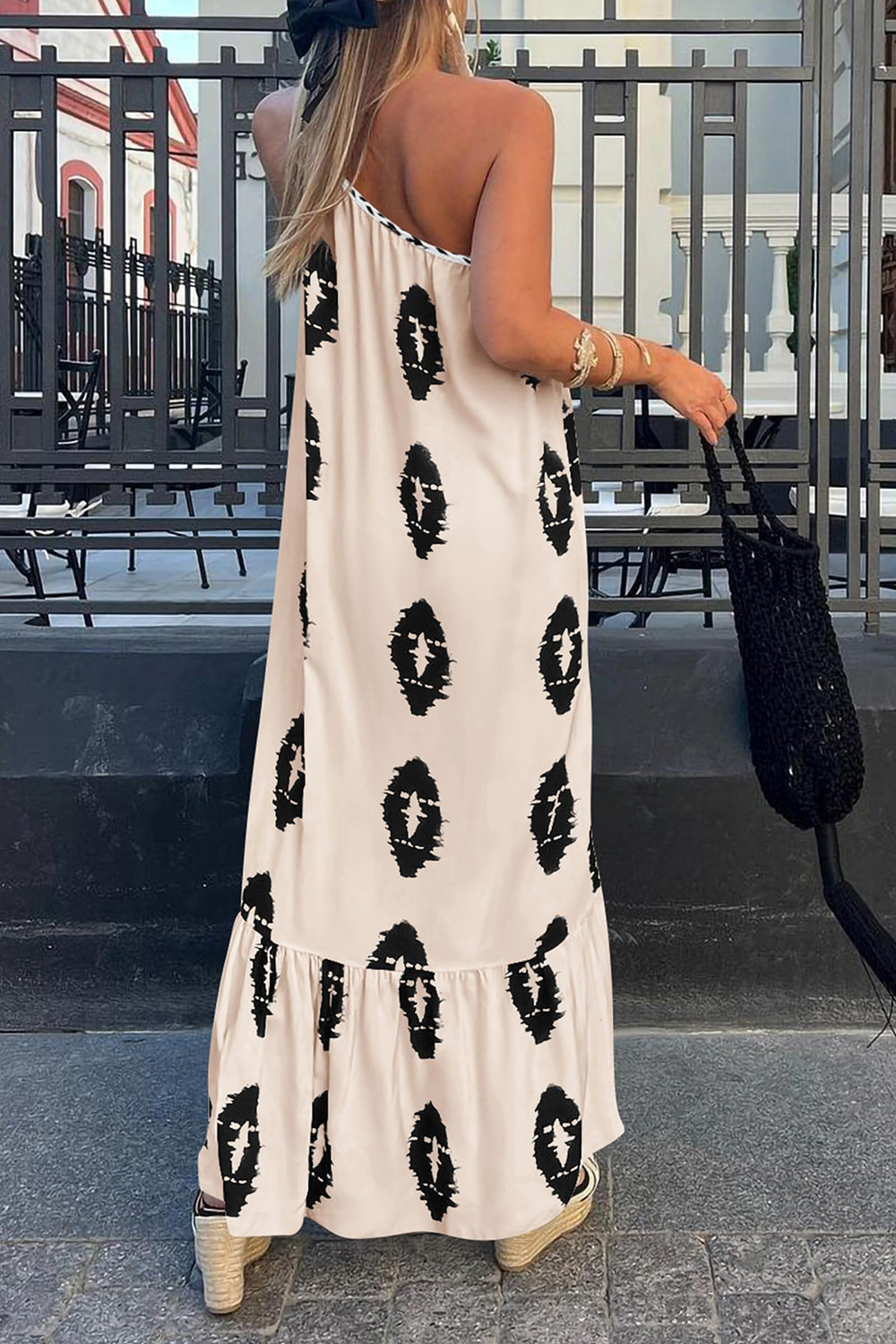 Printed Single Shoulder Maxi Dress - Classique Collection