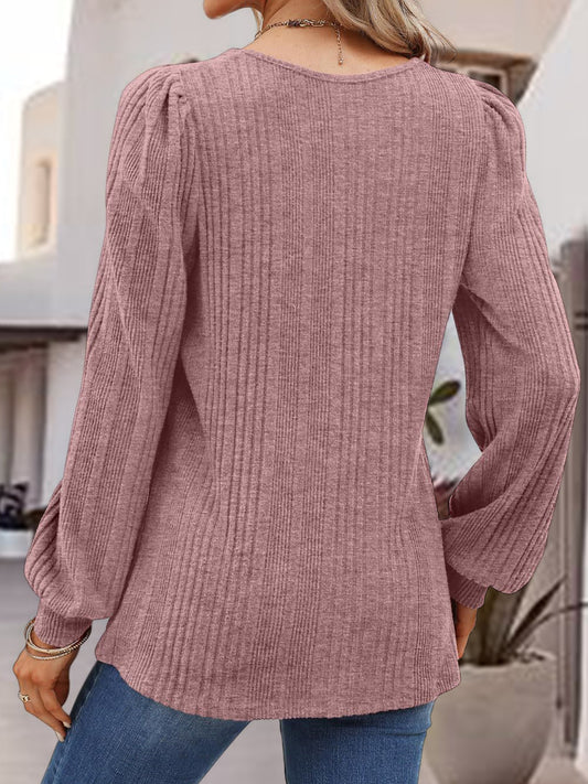Square Neck Long Sleeve Top - Classique Collection