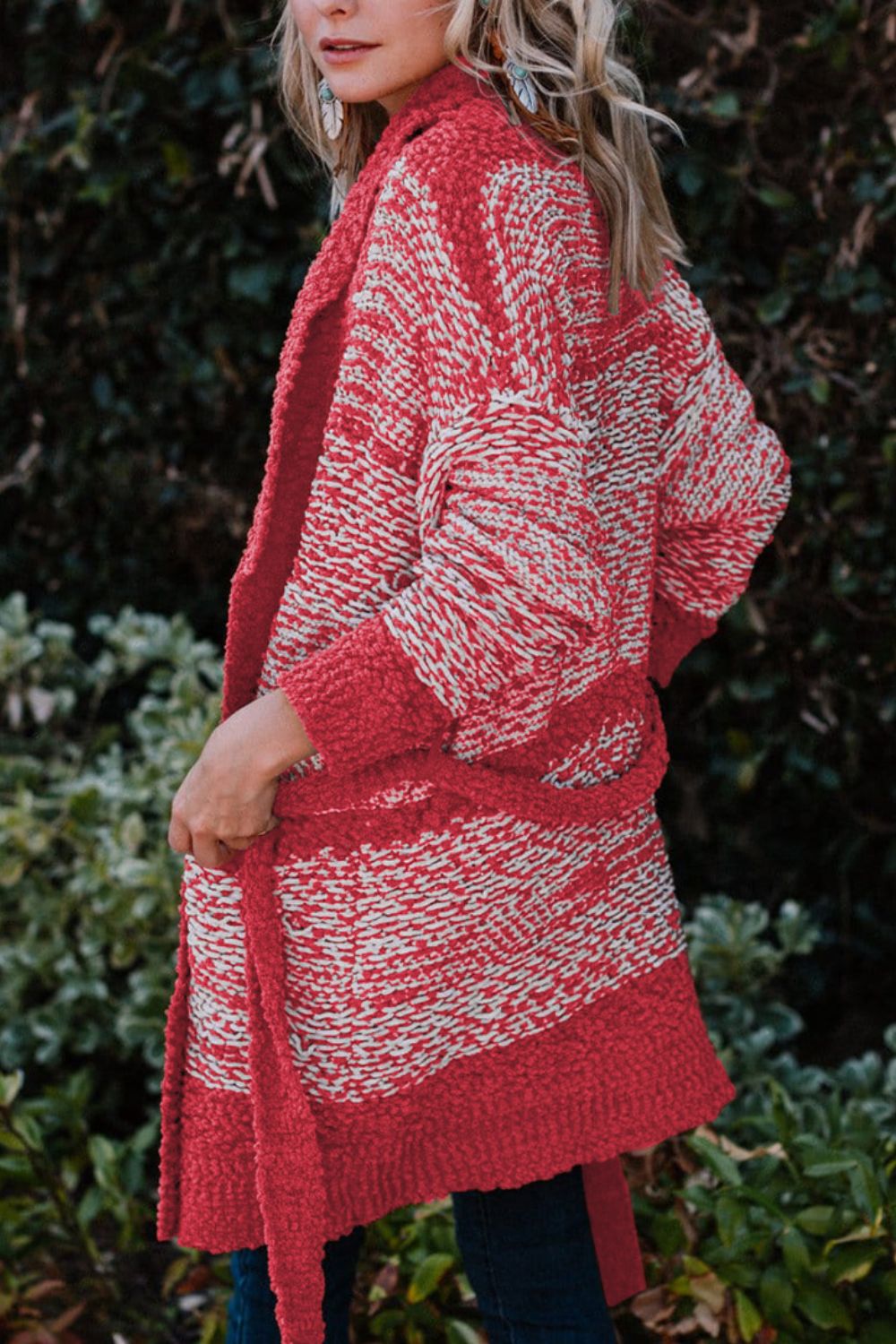 Contrast Trim Open Front Longline Cardigan - Classique Collection